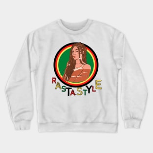 woman of Rastafari culture accompanied by multicolored writing Crewneck Sweatshirt